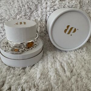 Bomb Party Stack “Enchanted Sparkle” Silver Bracelet set